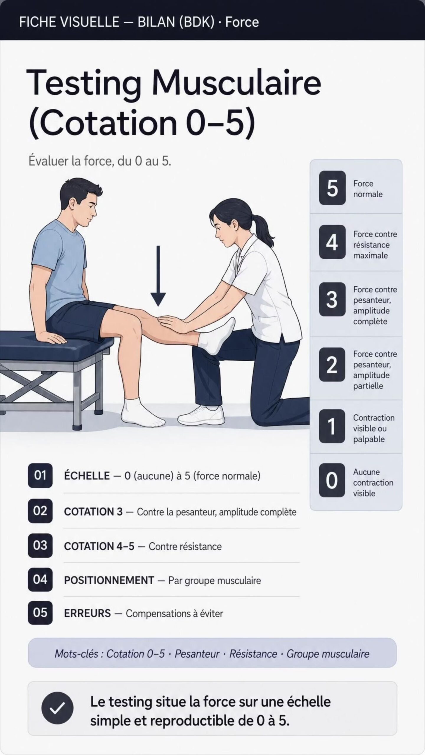 Fiche visuelle de kinésithérapie